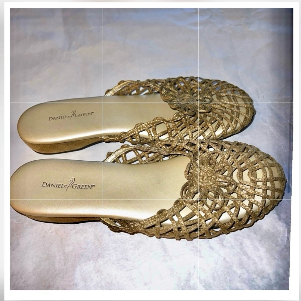 Daniel Green Diana Lattice Woven Mules Wedge Slides Sandals Slippers Shoes 9.5 - Picture 6 of 12